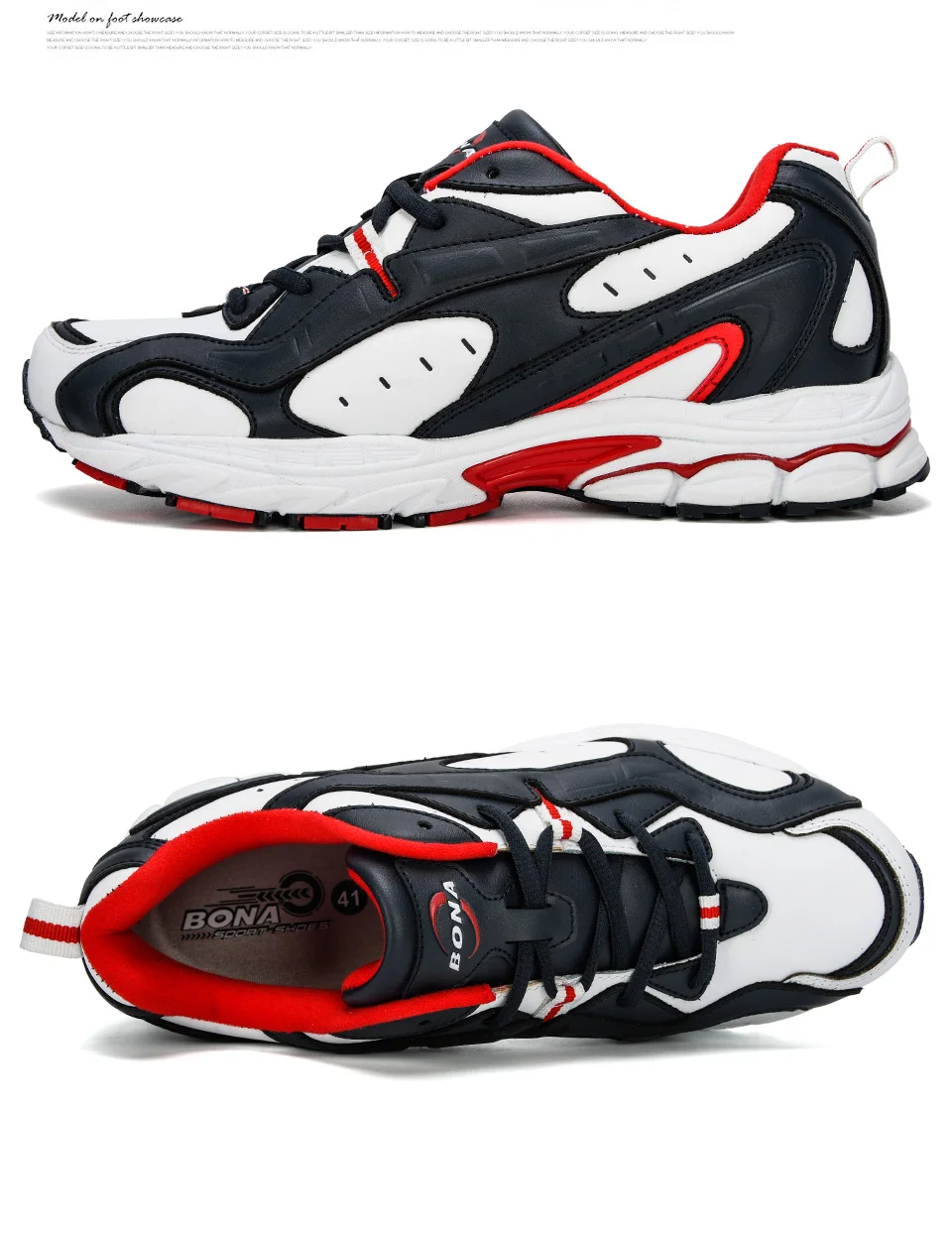 BONA New Style Sports Shoes Men Sneakers Lace-Up Cow Split Breathable Walking Shoes Outdoor Running Shoes Man Jogging Shoes
