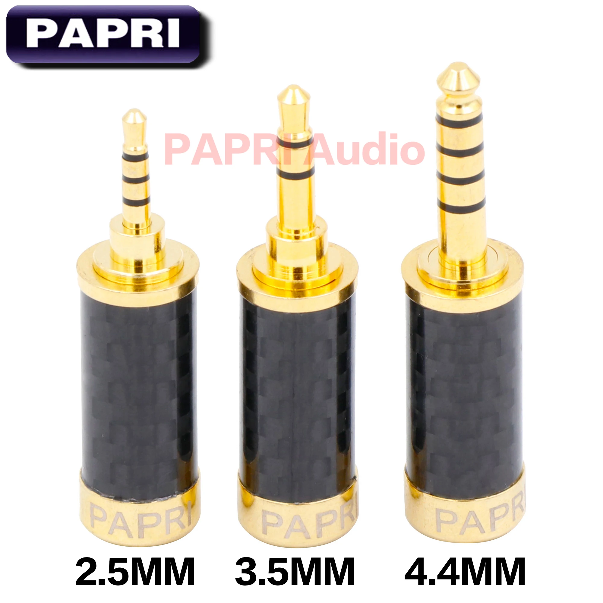 

PAPRI DIY 2.5mm 3.5mm 4.4mm Plugs HiFi Repair Headphone Jack Audio Pure Brass Gold Plated Connector Plug For Earphone