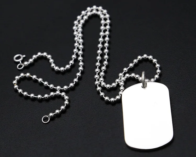 Настоящее серебро 999 DIY ID бирка кулон ожерелье Гравировка слово хорошее