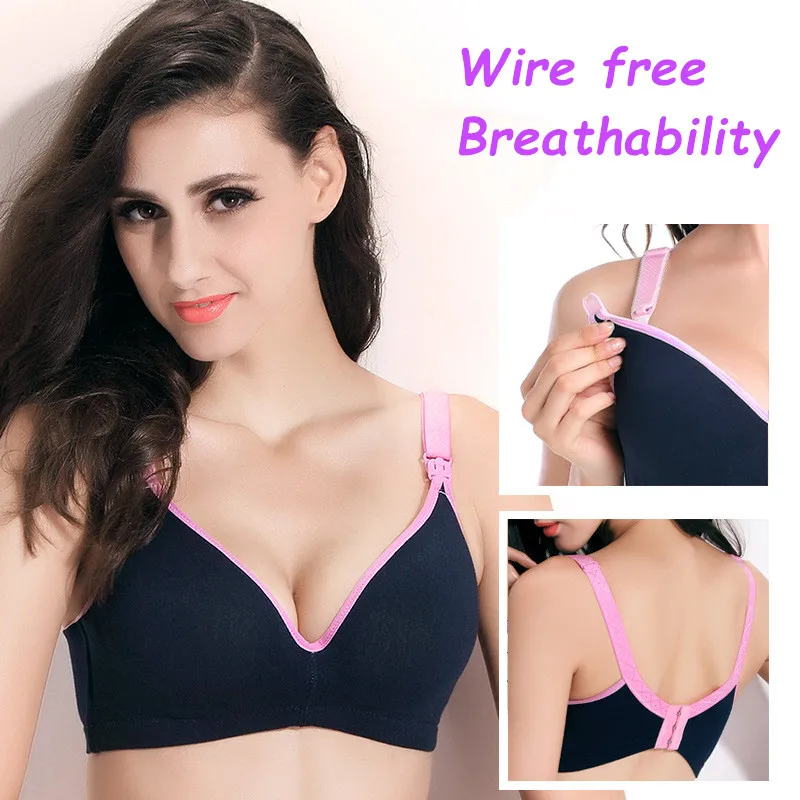 

HYBATOLY Maternity Nursing Bra Cotton Pregnant Women Sleep Bras Soutien-gorge Maternit V-type Allaitement Pregnancy Underwear