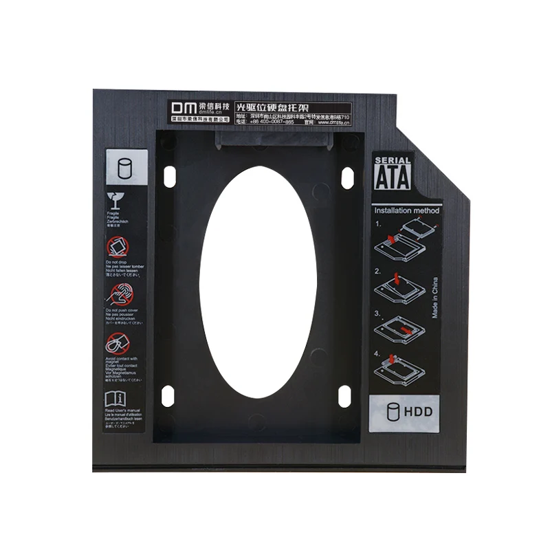 Корпус для жесткого диска DM HDD Caddy DW127 12,7 мм из пластика Optibay SATA 3.0, адаптер для DVD для ноутбука CD-ROM на 2,5 дюймовый SSD 2ТБ.