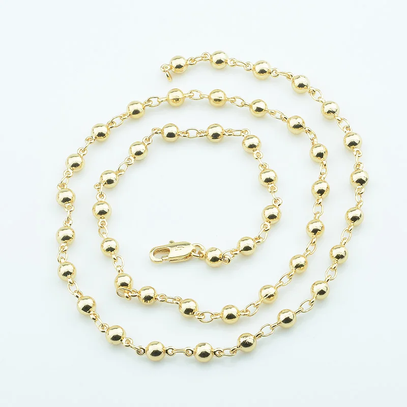 Цепочка с круглыми бусинами ширина 4 мм длина 48 см 1 шт.|bead necklace|link chainchain jewelry |