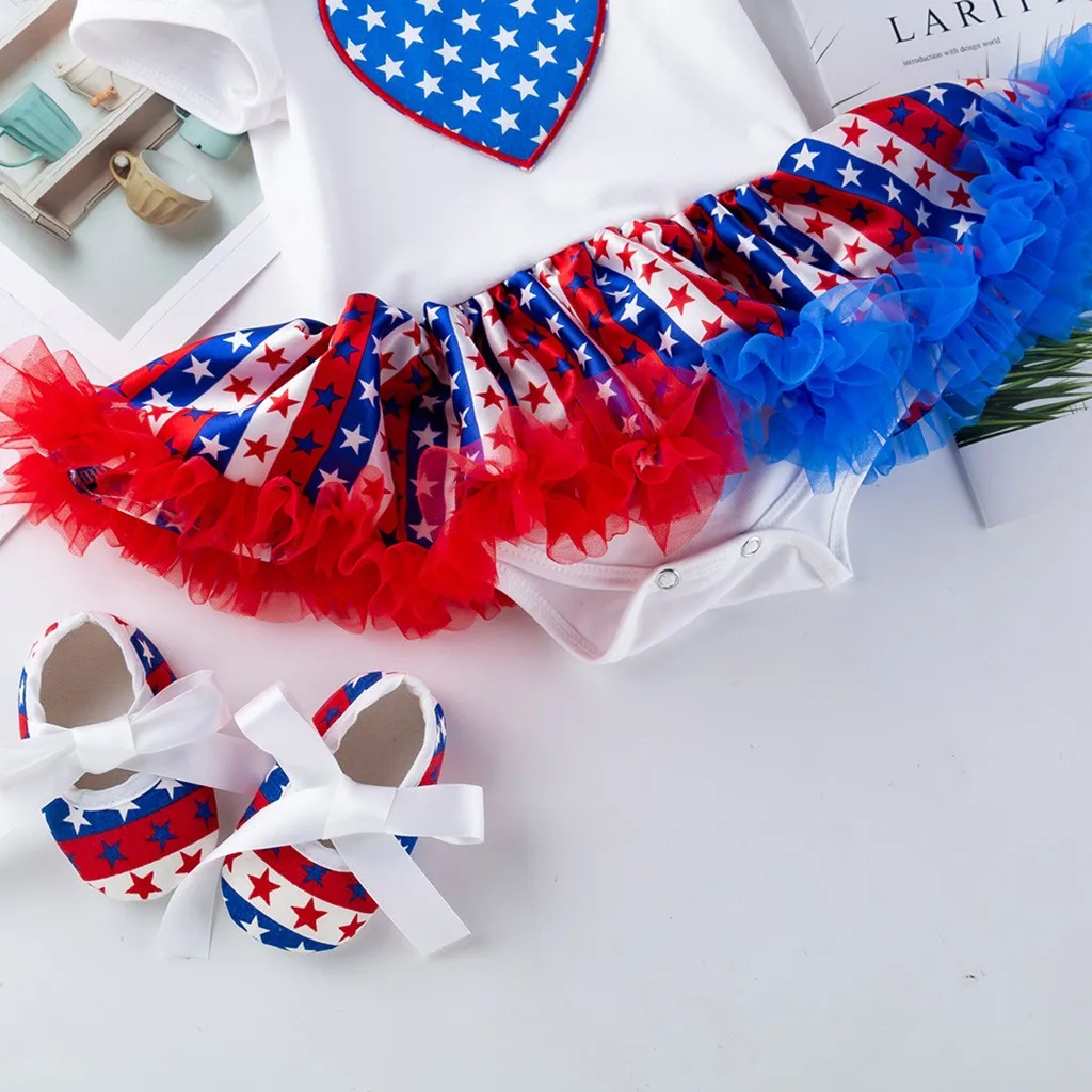 Модный комплект для малышей платье с короткими рукавами и принтом звезд