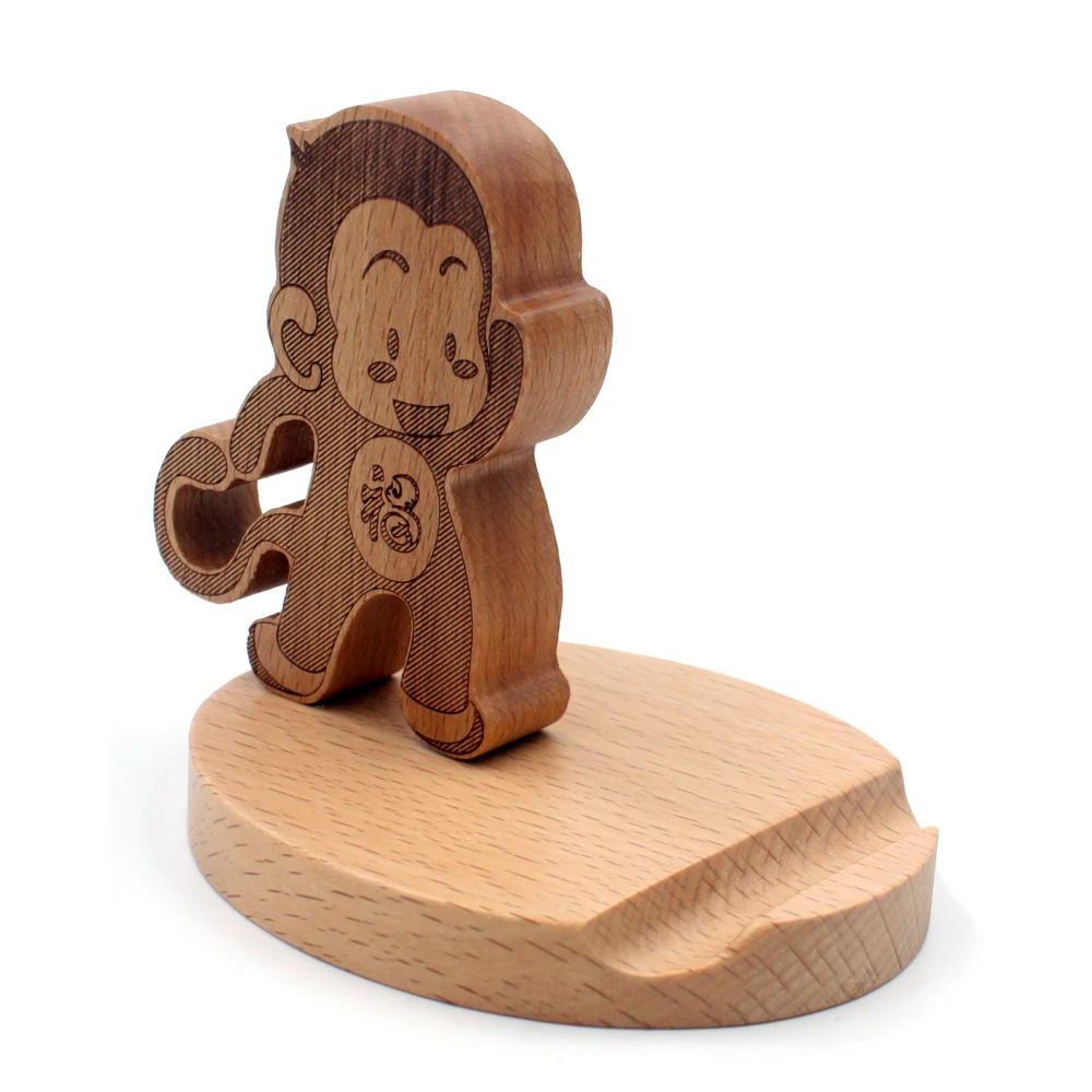 Techase деревянные аксессуары для телефона дизайн обезьяны держатель твердый