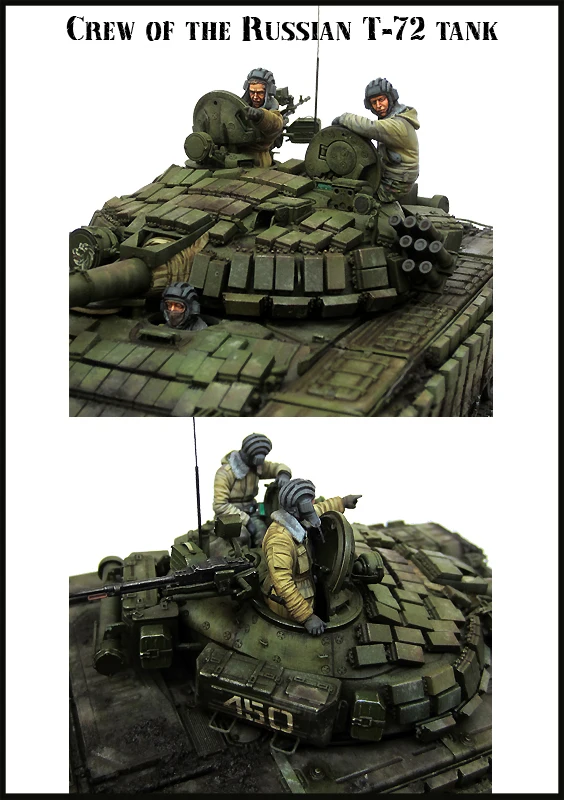 1/35 Resin Figure Model Kit CREW OF THE RUSSIAN T-72 TANK Unassambled  Unpainted