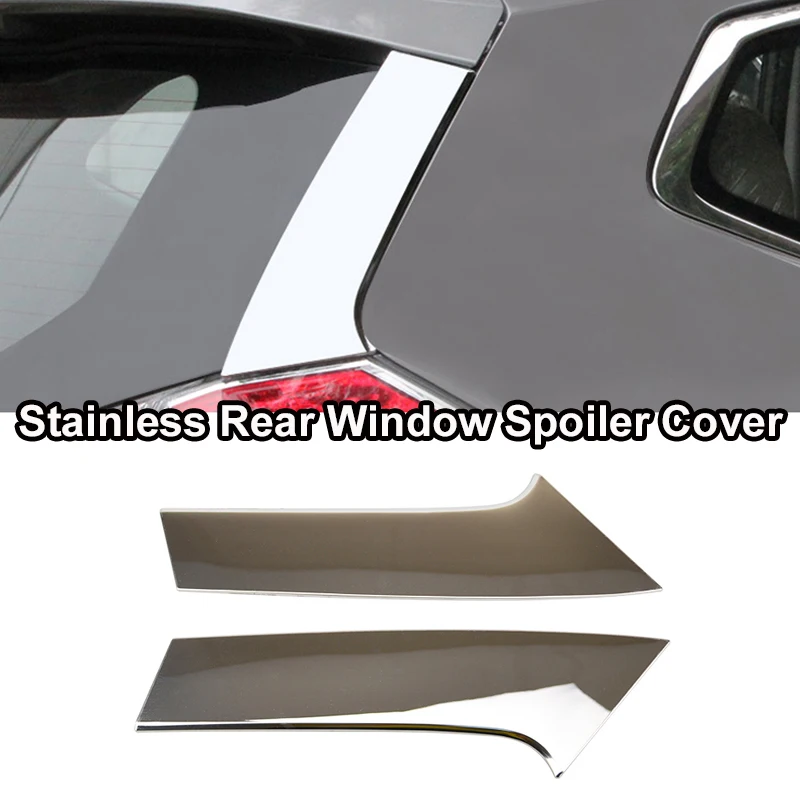 rear spoiler cover Для Nissan Rogue X-Trail T32 хромированный противотуманный светильник, дверная ручка, переключатель на вентиляционное отверстие, панель, накладка, украшение автомобиля - Цвет: rear spoiler cover