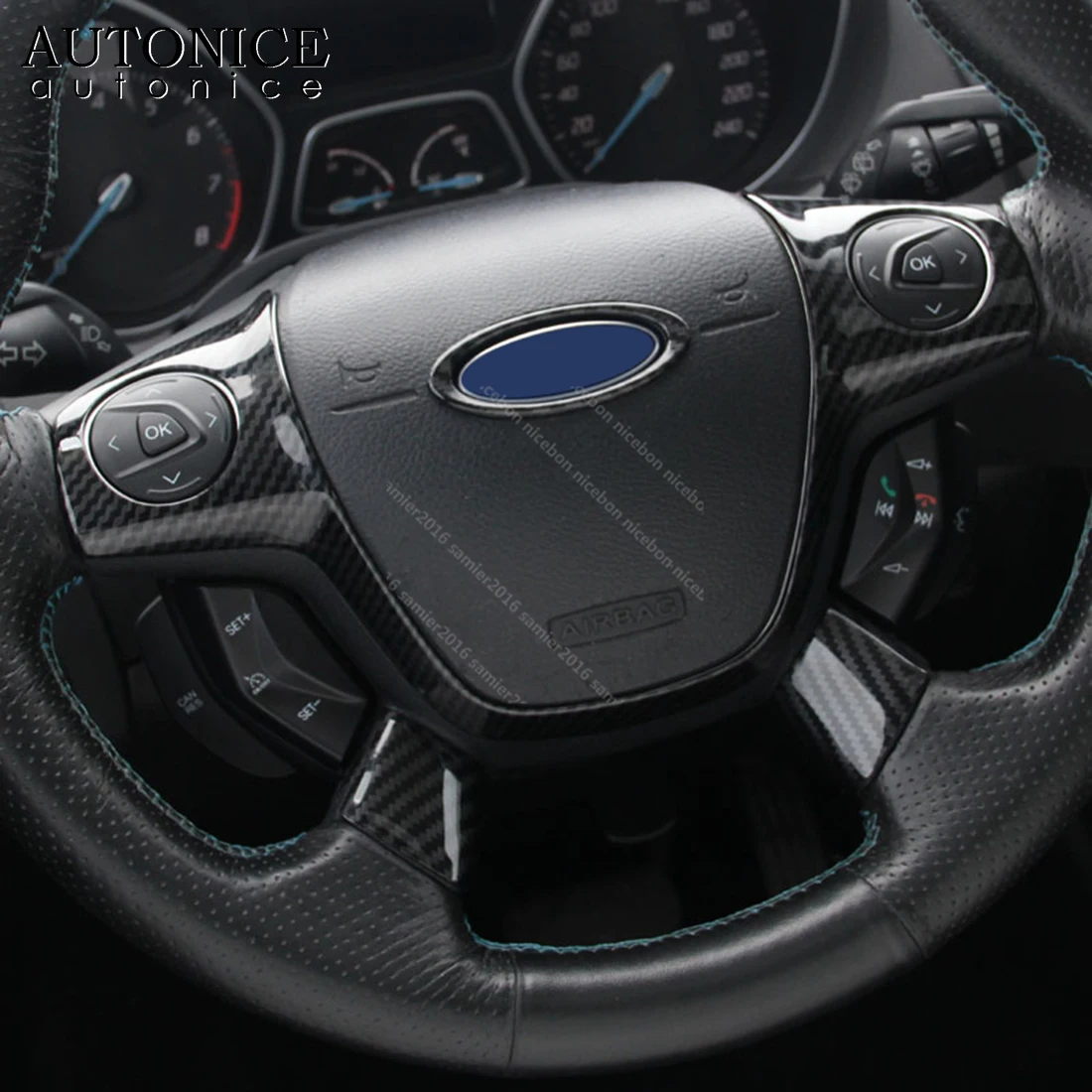 Чехол для руля ford Focus Escape Kuga C Max 3 шт. из углеродного волокна|Наклейки салона авто| |