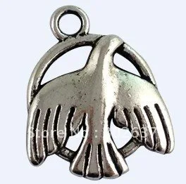 

40Pcs Tibetan Silver Color Round Dove Charms A12558