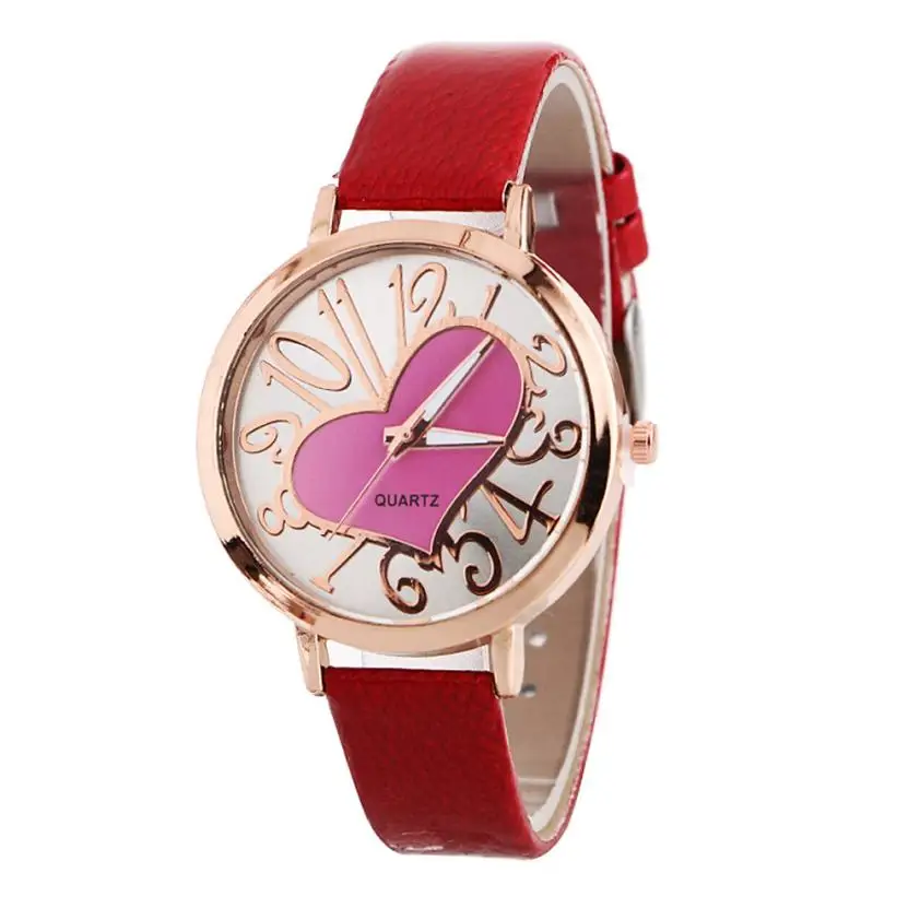Женские модные часы Reloj Mujer Популярные кварцевые с узором кожаный ремешок круглый