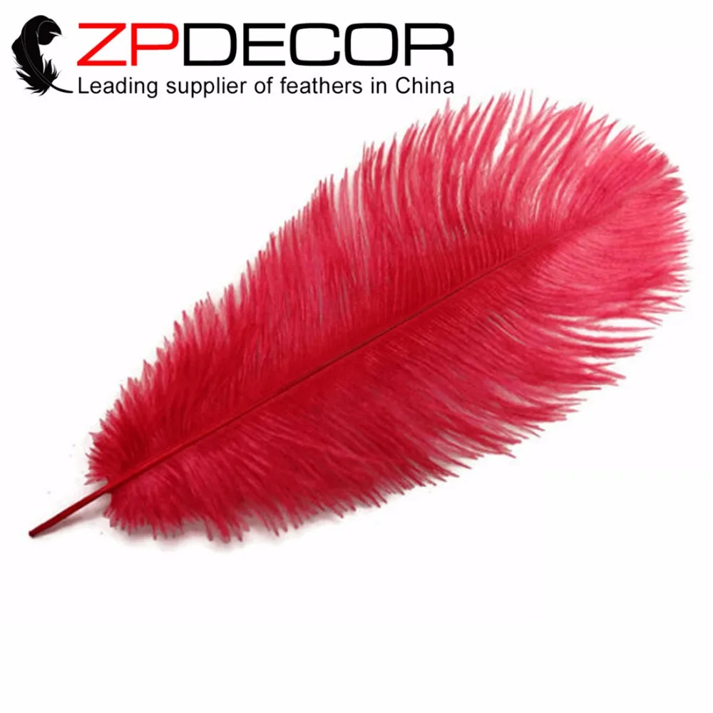 

ZPDECOR Feathers 50 pcs/lot 45-50cm(18-20inch) Hand Select Smooth Dyed Red Wholesale Ostrich Feather Cheap for Wedding Decor