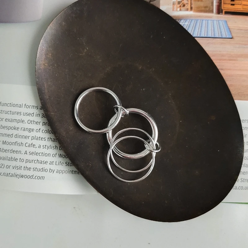 LouLeur, серебро 925 пробы, несколько линий, круглые кольца, креативная текстура, элегантные модные кольца для женщин,, летние ювелирные изделия