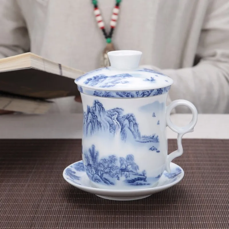 2021 новые фарфоровые керамические китайские синие и белые чайные чашки кунг фу|tea