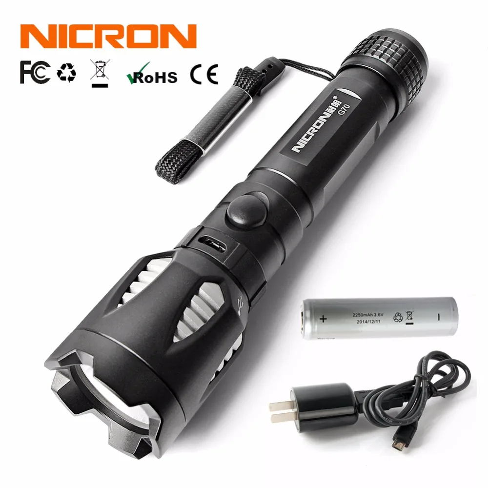 Светодиодный ффонарь NICRON 3 Вт CREE 18650 дюйма usb 4 режима|torch hunting|led torch huntingtorch |
