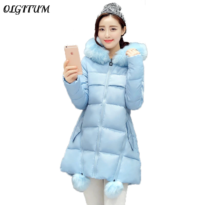 

2019 autumn winter new women cotton coat outerwear thickening long section down cotton wadded jacket Plus Size women cotton coat