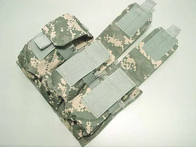 Тактический MOLLE тройной M4 подсумок камуфляж Gaine Pack военный тактический страйкбол клип Лесной Камуфляж Mag охотничья сумка Flyye - Цвет: ACU