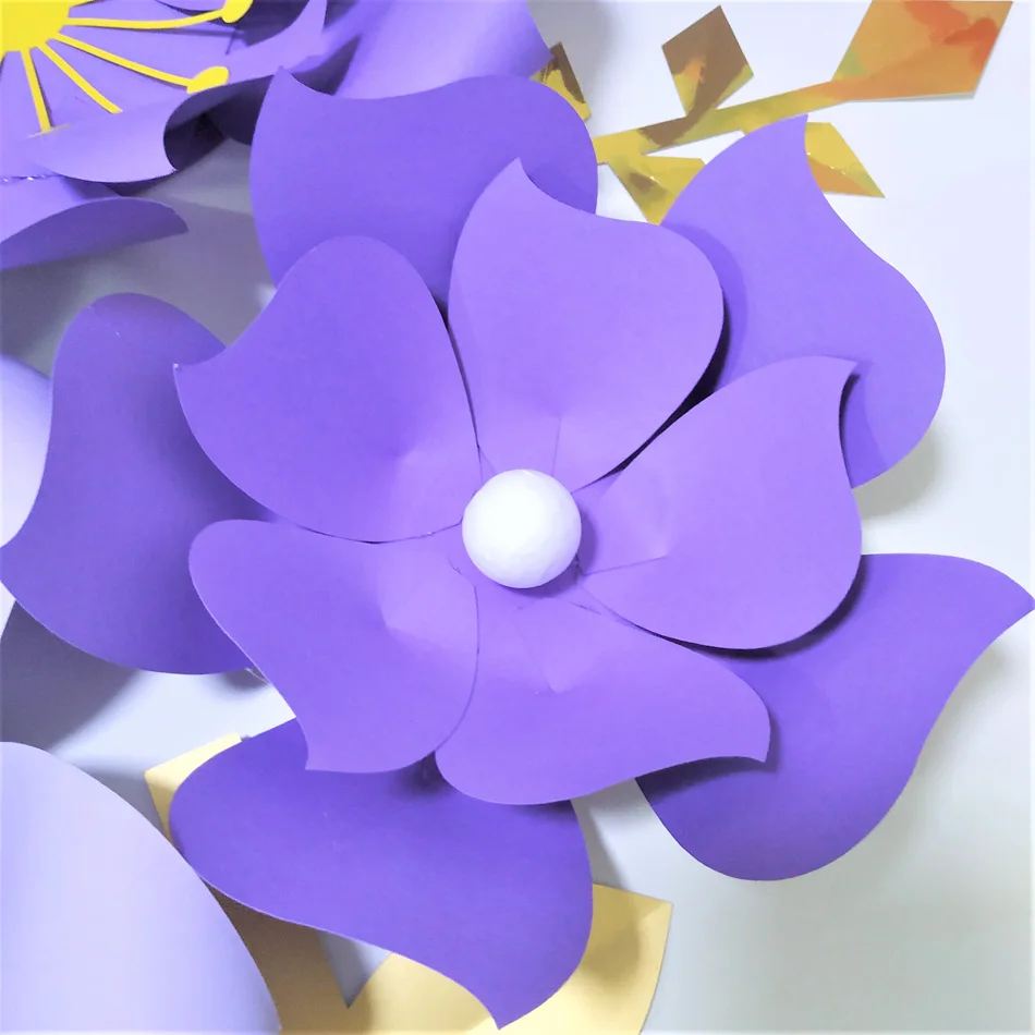 Набор ручной работы сделай сам из фиолетовой розы с бумажными цветами и золотыми