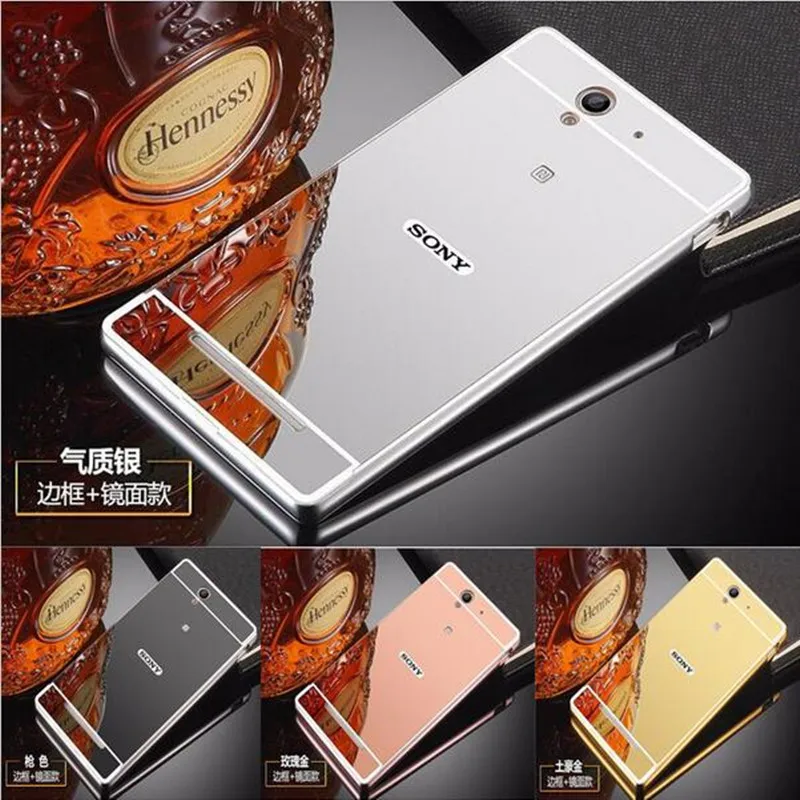 Модный роскошный зеркальный чехол цвета розовое золото для Sony Xperia C3 S55T D2502 D2533