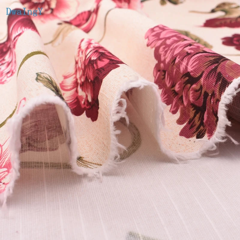 DwaIngY Цветочная серия хлопчатобумажная холщовая ткань для шитья Сделай Сам