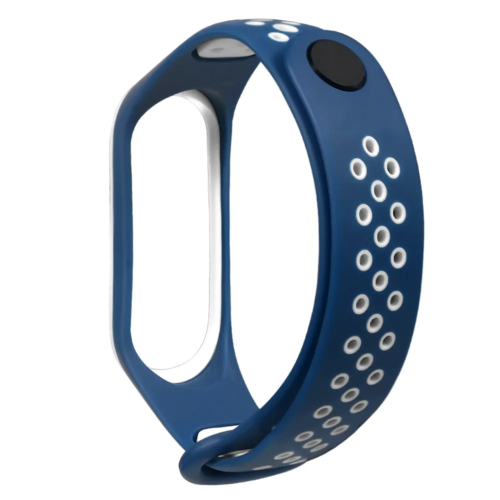 Спортивный мягкий браслет для Xiaomi Mi Band 4 сменный дышащий ремешок часов синего и