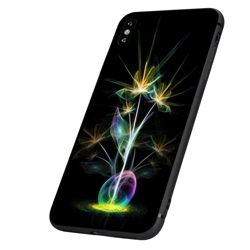 Черный чехол из ТПУ для iphone 5 5s se 6 6s 7 8 plus x 10 силиконовый XR XS 11 pro MAX с неоновым