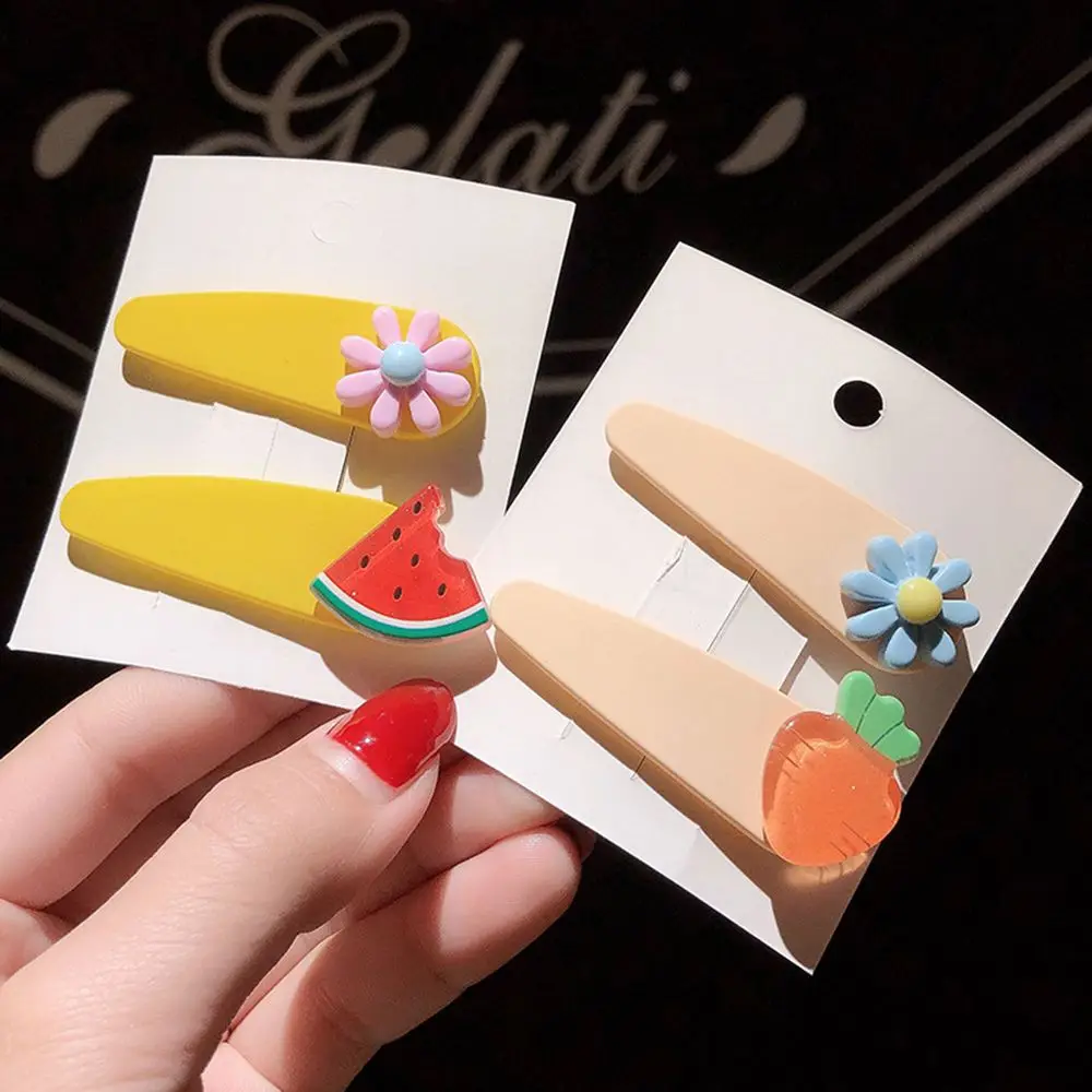 2020 Модные 5 пар/компл. в Корейском стиле Новый зажим для волос с фруктовым принтом