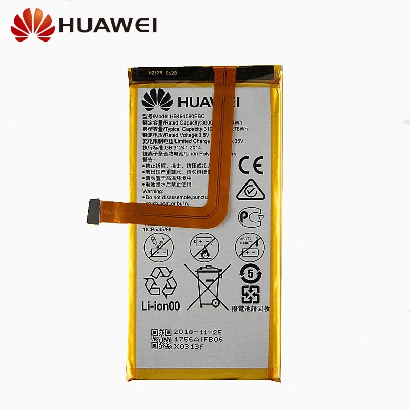 Huawei оригинальная замена Батарея HB494590EBC для huawei Honor 7 Glory PLK-TL01H ATH-AL00 PLK-AL10 телефон Батарея 3000 мА-ч