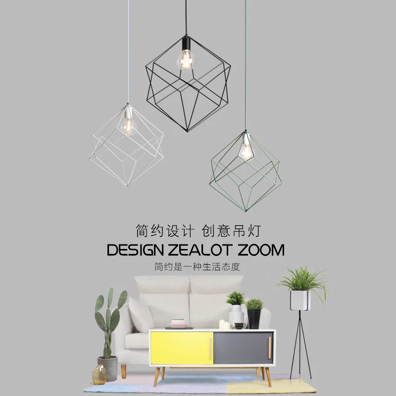 Modern Nordic pendant lights Creative Individuality Restaurant Bedroom kitchen hanging lamps Cafe Bar Window Iron light fixtures | Лампы и