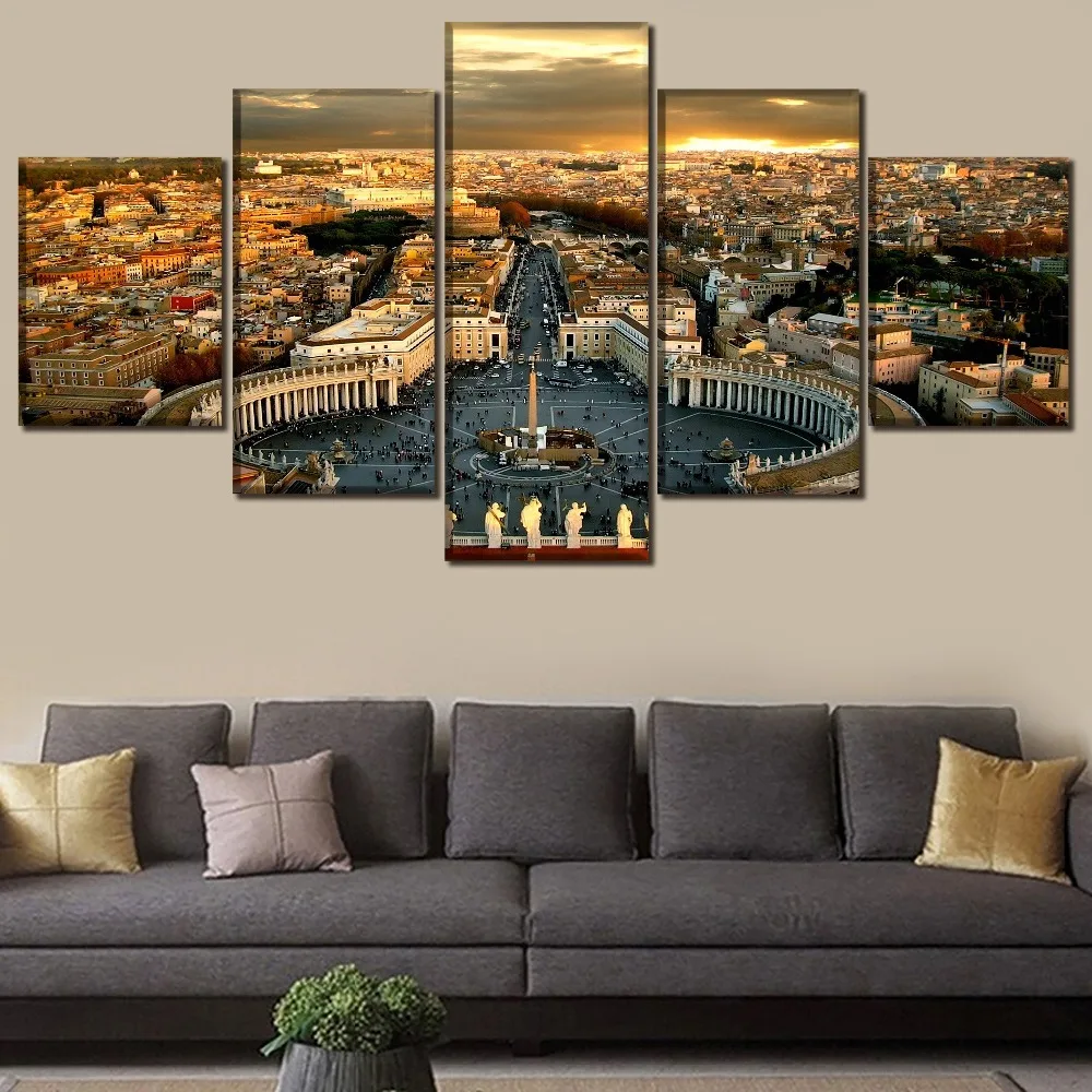 City Modern Decorative Landscape Painting Home Decor Picture Wall Art Canvas HD Printed Paintings Artwork | Дом и сад