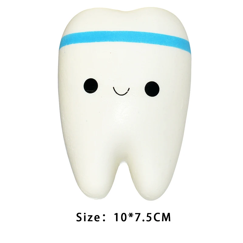 Blue tooth Милый мультфильм зуб животное кулон Мягкая Игрушка антистресс медленно поднимающаяся зубная паста мягкие для сжатия Милая эластичная игрушка подарок - Цвет: Blue tooth