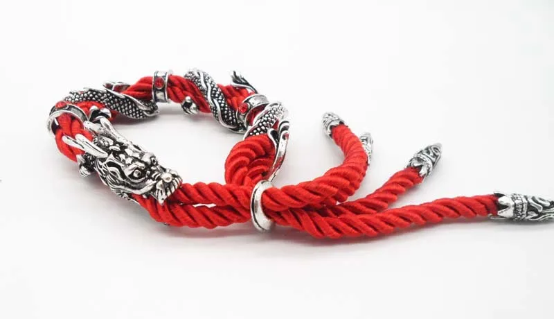 Модные античные серебряные ювелирные винтажные стильные красные веревочные