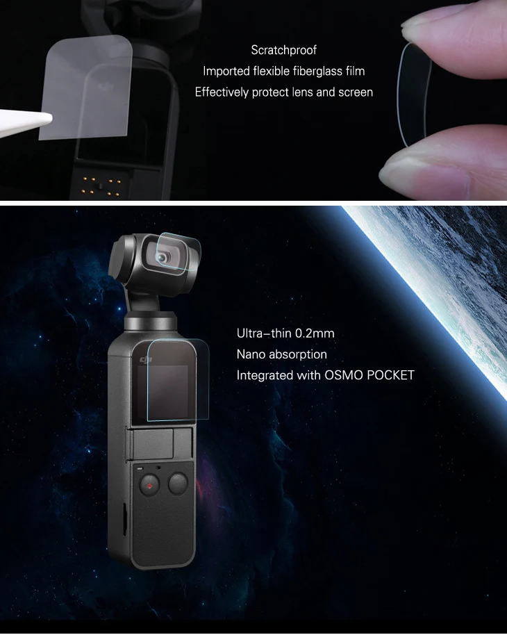 Защитная пленка для DJI OSMO Pocket из стекловолокна пленка для экрана Gimbal объектив камеры защитная пленка комплект DJI OSMO карманные аксессуары
