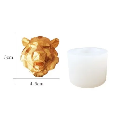 Tiger mold 3d силиконовые формы для животных, Льва, волка, помадки, Формы для кексов, слон, геометрическая форма-форма животного, Бегемот, орангутанг, форма для мыла - Цвет: Tiger mold