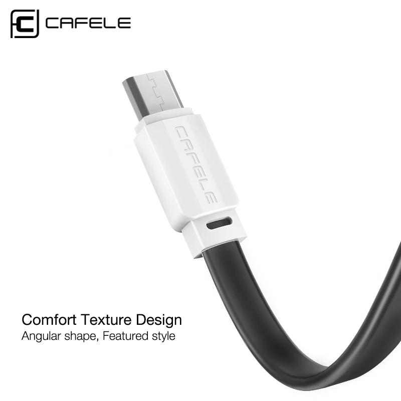 Cafele Micro USB кабель для Redmi 4X плоский 50 см 120 Супер Прочный TPE быстрой синхронизации и