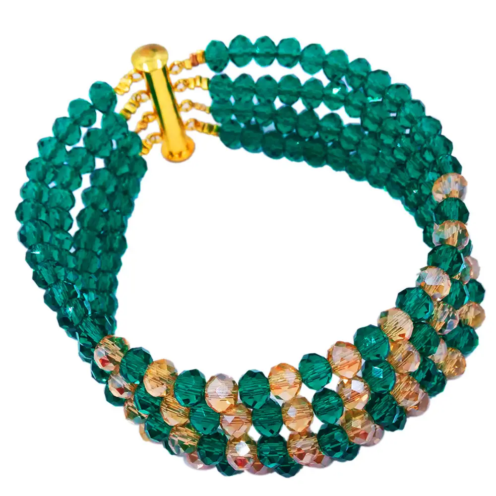 Модное бирюзовое зеленое Золотое многослойное нигерийское свадебное ожерелье