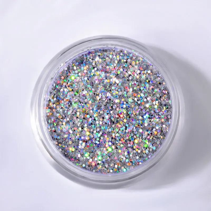 6 горшок Diamond дизайн ногтей лазерной Блестящий Блеск для 3D ультра тонкий пудра с