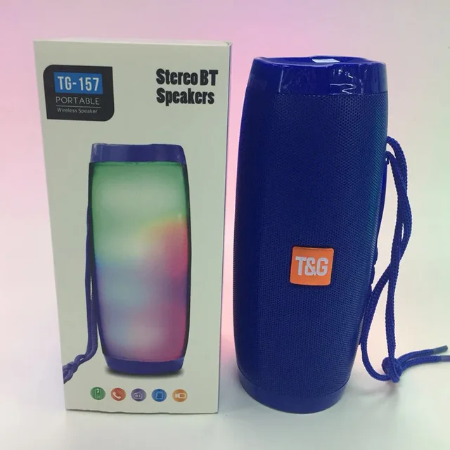 blue Tg 157 светодиодный bluetooth-динамик 10 Вт Bluetooth портативный звуковой блок HIFI Автомобильная компьютер Беспроводная колонка fm-радио USB Сабвуфер для HUAWEI - Цвет: blue