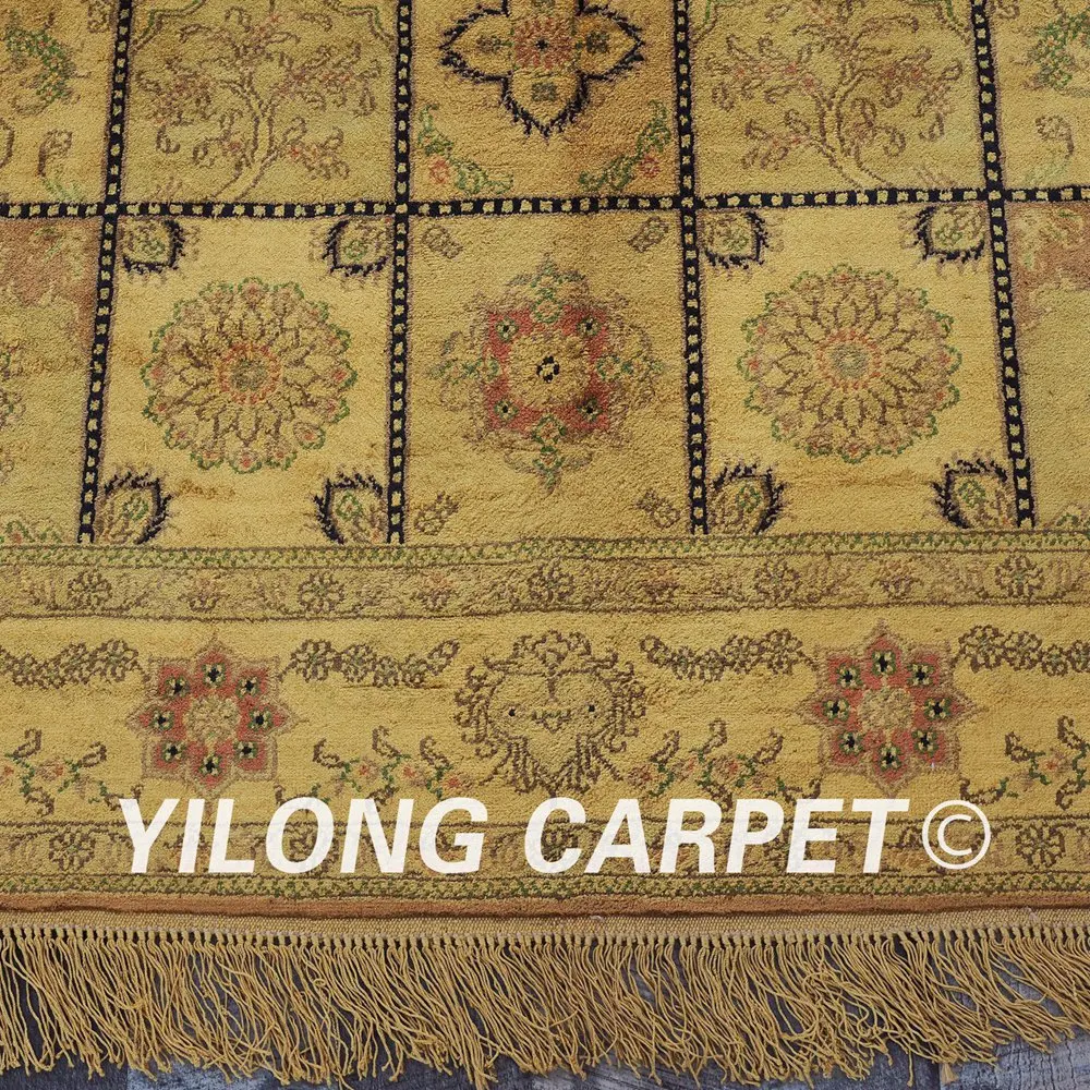 YILONG 4 'x 6' Шелковый коврик Тебриз ручной работы выгодный античный персидский