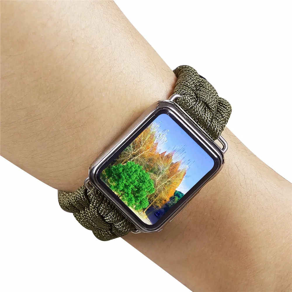 Ремешок нейлоновый сменный для Apple Watch SE Band плетеный спортивный браслет активного