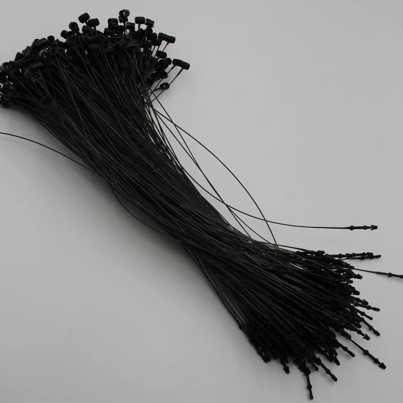 5000 шт./лот 7 &quotЧерная подвесная бирка нить бирки для одежды пластиковая защелка