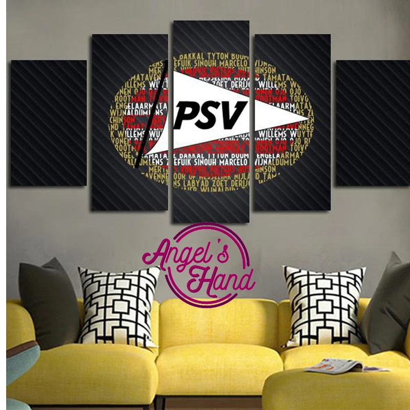 5D Diy 5 панелей с логотипом футбольной команды PSV алмазная живопись кристалл Лопата