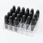 Настольный акриловый держатель для помады, 24 ячейки, органайзер для макияжа, подставка для блеска для губ, карандаша, кистей, настольный бокс для хранения косметики