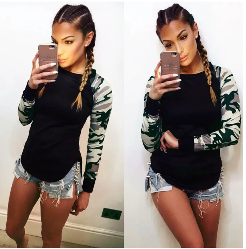 Осенняя футболка с принтом женская Повседневная Женская Футболка белая длинным