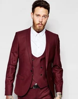 burgundy groom tuxedos double breasted men wedding tuxedos shawl lapel jacket blazer fashion men dinner suitjacketpantstie
