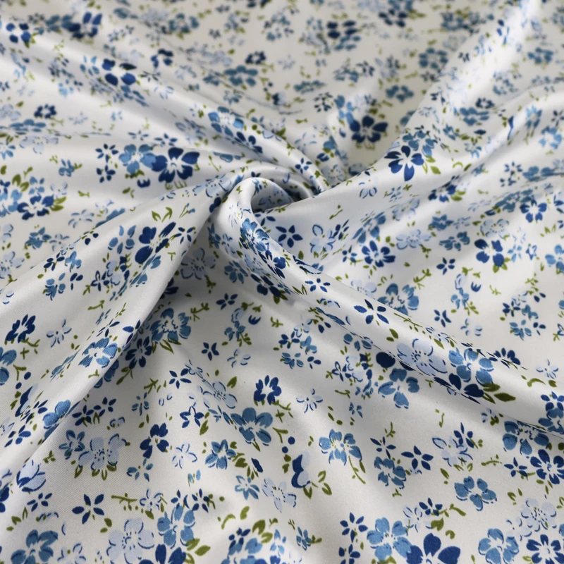 1 meter X 1.48 Tilda Floral Satin Fabric Soft Scarf Charmeuse Material |