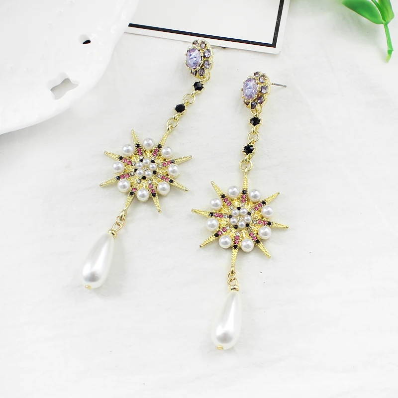 Золотой цвет модные ювелирные изделия большая серьга в виде колеса вечерние