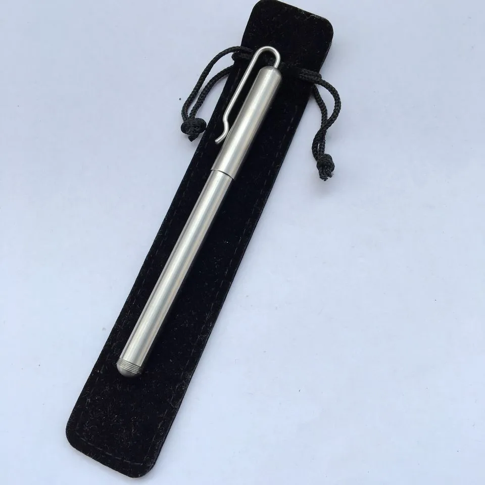 Пишущие инструменты EDC твердая цилиндрическая гелевая ручка из нержавеющей