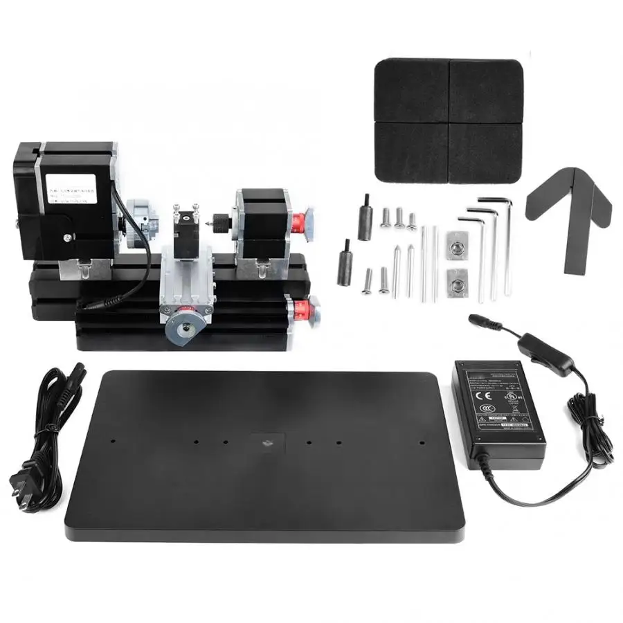 5A 60W 100-240V CNC мини металлический токарный станок для DIY деревообрабатывающий станок токарный станок с ЧПУ с переменной Скорость фрезерные станки высокого качества цифровой 12000 об./мин