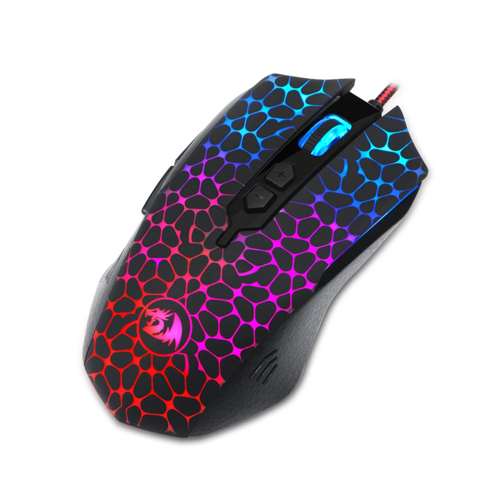 Redragon M716 высокой точности программируемая игровая Мышь 10000 Точек на дюйм 8 программируемых кнопок с цветная(RGB) светодиодная подсветка для мыши геймер