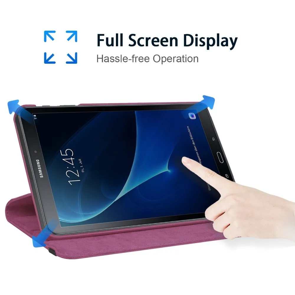 Чехол для Samsung Galaxy Tab A A6 10 1 2016 360 Вращающийся складной флип чехол из искусственной