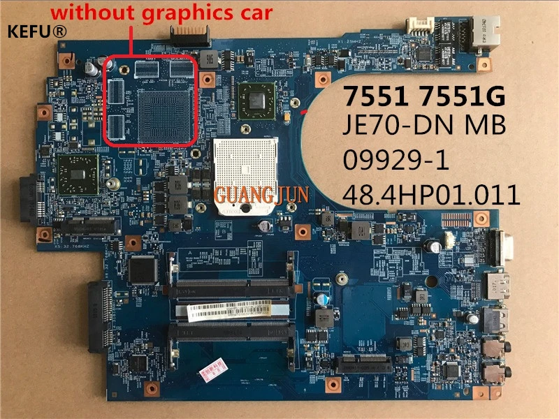 KEFU 7551 7551G для ACER JE70-DN MB 09929-1 48.4HP01.011 материнская плата для ноутбука полностью протестирована